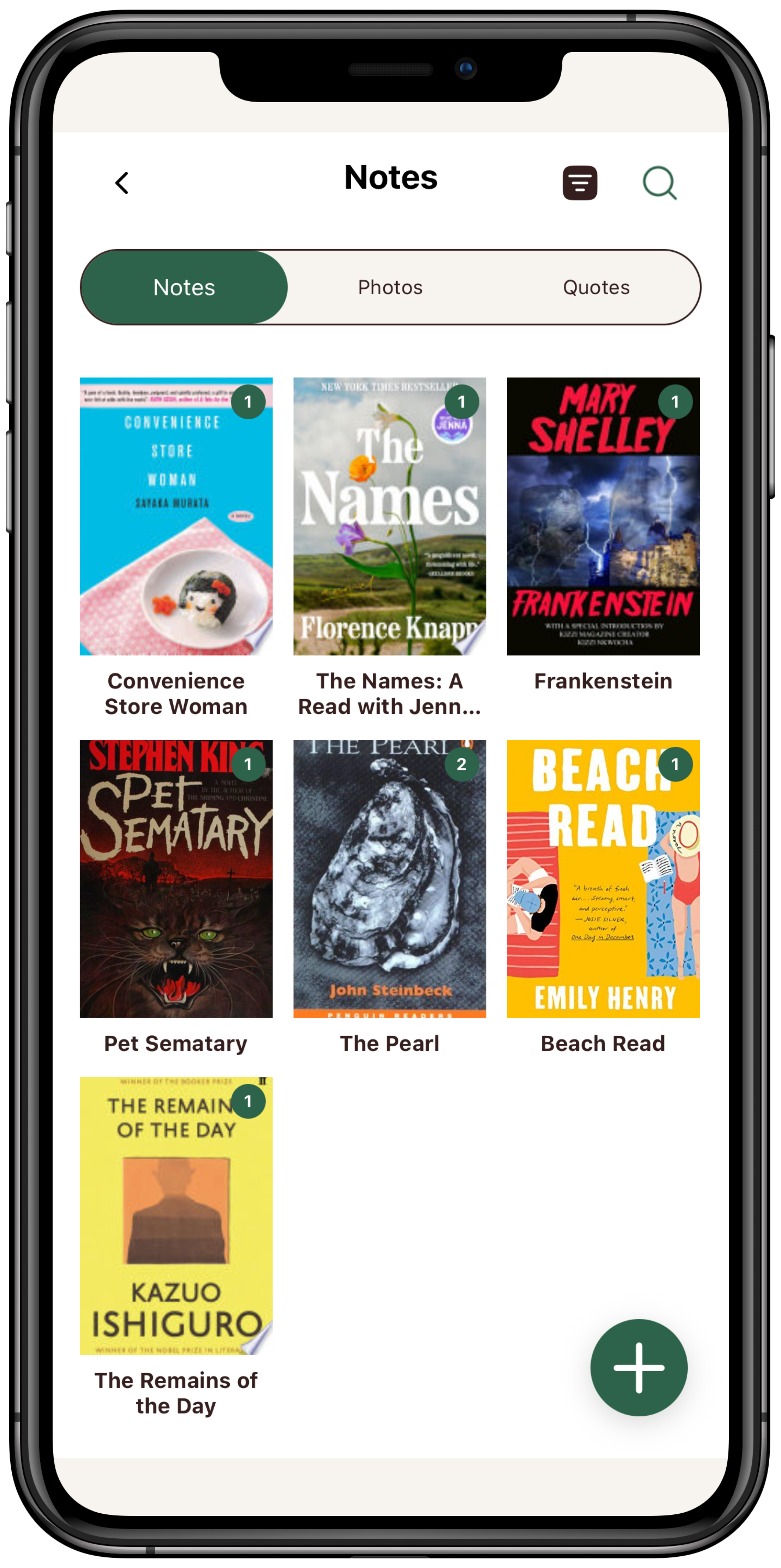 Saved quotes in Bnooks