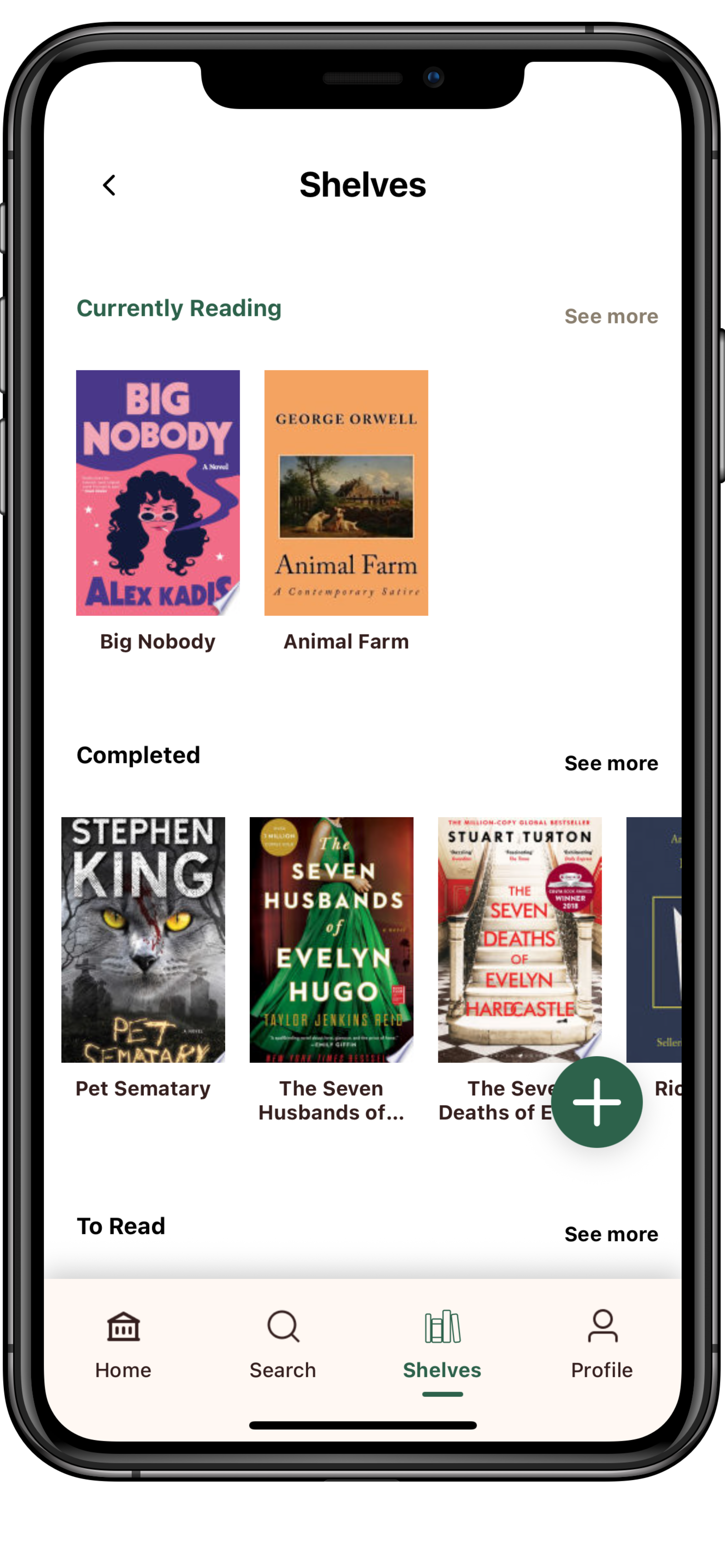 Bnooks shelves screen